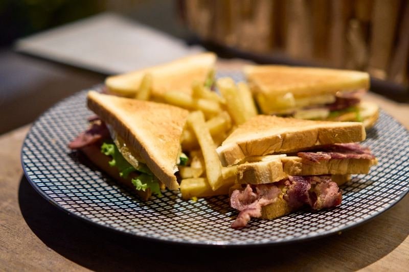 Toasted sandwich with fries